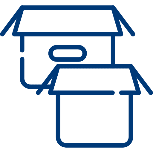 Icon of an open moving box – moving planning from A to Z