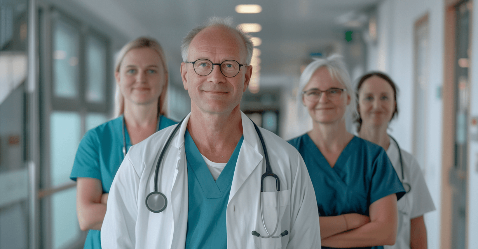 Ärzteteam im Krankenhaus als Symbol für das Gesundheitssystem in Frankreich