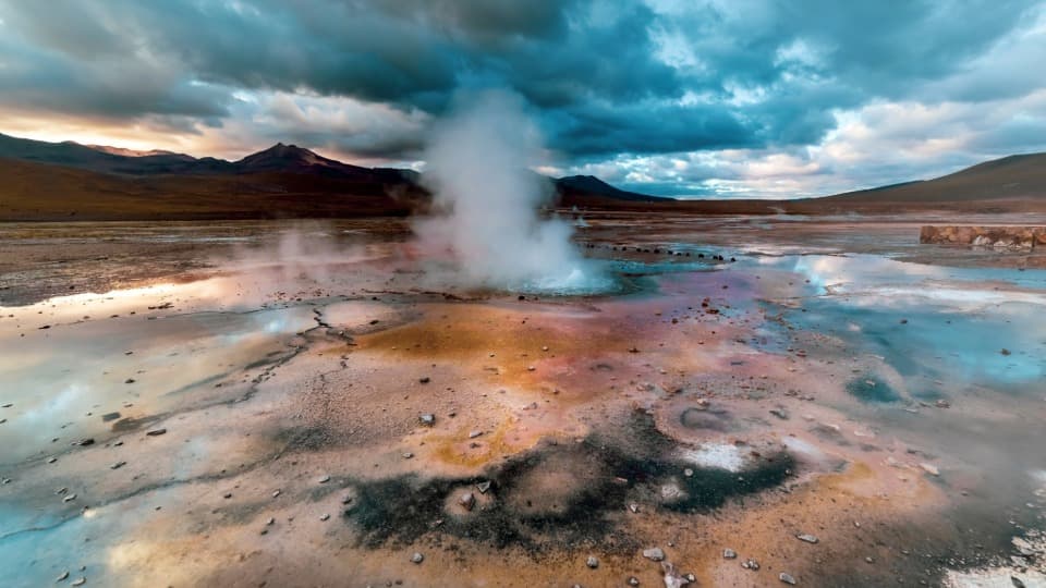 Salt lakes in the Atacama Desert as one of Chile’s distinctive natural features