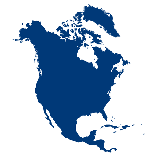 Stylized map icon of North America