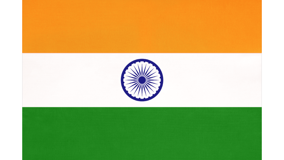Flagge von Indien mit Ashoka-Chakra als Symbol für Visum Indien