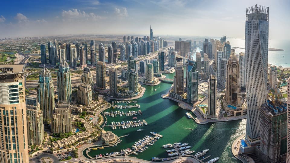 Luftbild von Dubai - Wirtschaft in den VAE