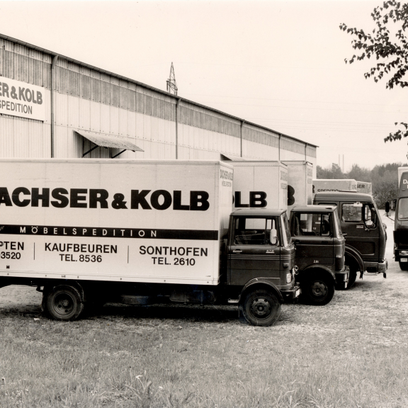 Historische Lkw-Flotte von DACHSER & KOLB – ein Blick in die Unternehmensgeschichte.