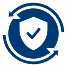 Icon mit Schild und Pfeilen – Aktualisierung der Hausratversicherung nach dem Umzug.