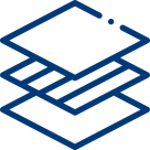 Icon mit gestapelten Ebenen, Symbol für Verarbeitung