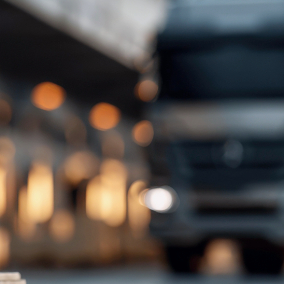 Versandkartons vor LKW bei Sonnenaufgang – symbolisch für Proof of Delivery (POD) im Logistikprozess