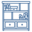 Icon eines Regals als Symbol für Möbelmontage