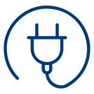 Icon eines Steckers als Symbol für Elektrikerleistungen