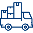 Icon Umzugswagen mit Kartons – Aufwendungen für die Wegstrecke