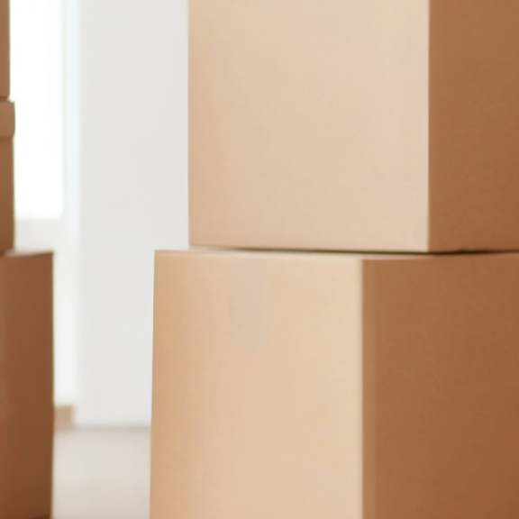 Junger Hund sitzt zwischen Umzugskartons in einer Wohnung als Symbolbild für Tierumzug