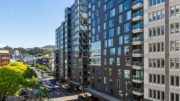 Moderne Apartmenthäuser in der Victoria Street in Wellington für den individuell geplanten Auslandsumzug nach Neuseeland mit DACHSER & KOLB.